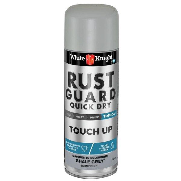 White Knight Rust Guard Shale Grey Satin Touch Up Spray Paint 300g