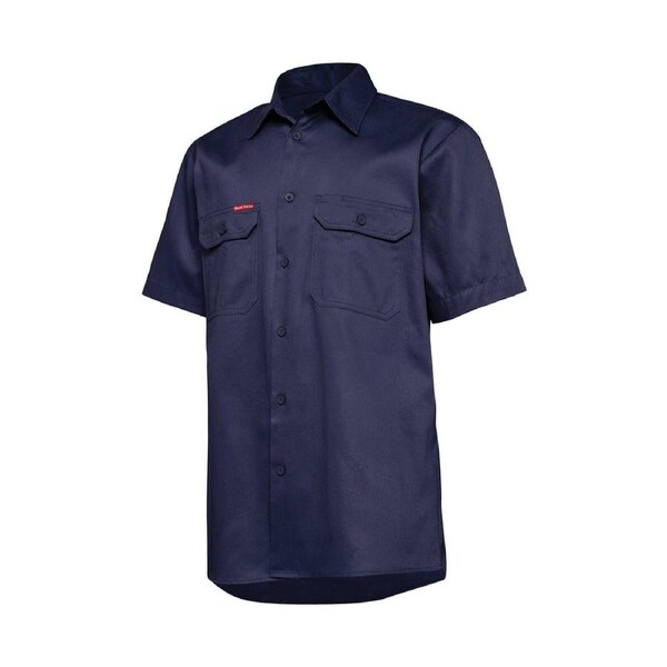 Hard Yakka Navy Core Lightweight Vented Short Sleeve Shirt XL - 100% Cotton - Breathable