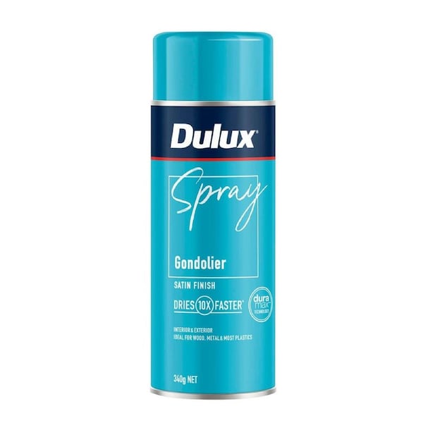 Dulux 340g Gondolier Satin Spray Paint - Fast Drying - Self Priming - 0.34L