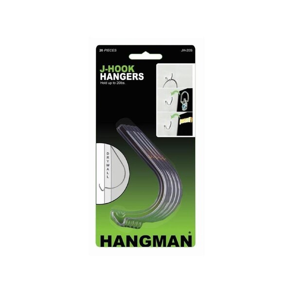 Hangman 9kg Steel J Hook Picture Hanger 20 Pack