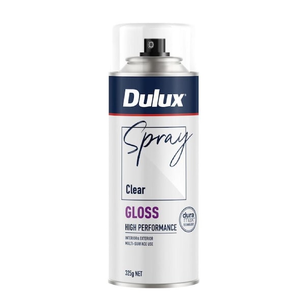 Dulux Clear Gloss Spray Paint 325g, Indoor & Outdoor
