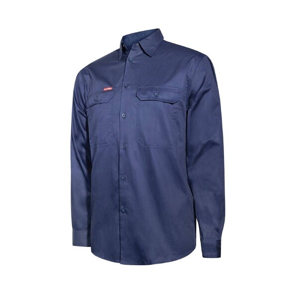 Hard Yakka Navy Core Lightweight Vented Long Sleeve Shirt Size S - 100% Cotton - Breathable - Durable