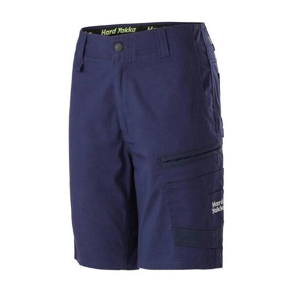 Hard Yakka Women's Raptor Mid Shorts Size 8 - Navy - Durable Workwear