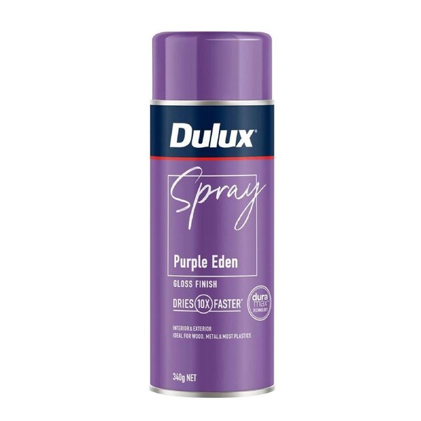 Dulux Spray Paint 340g Gloss Purple Eden - Fast Drying - Self Priming