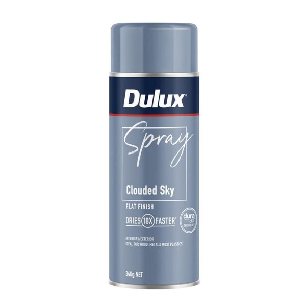 Dulux Spray Paint 340g Flat Clouded Sky - Fast Drying - Self-Priming
