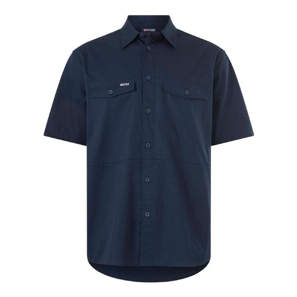 Citeco Size L Navy Short Sleeve Shirt - Lightweight Breathable Cotton - UPF 50+