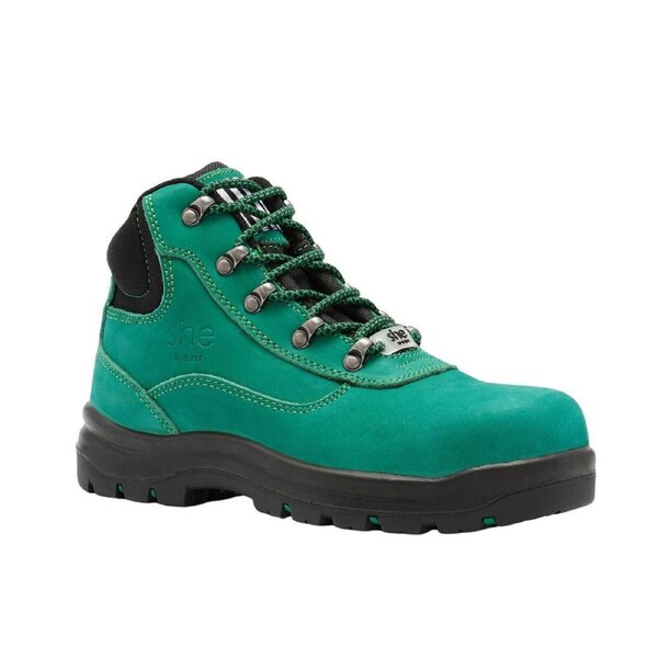 She Wear Womens Safety Workboots Size 9 - Green - Wide Fit - Steel Cap