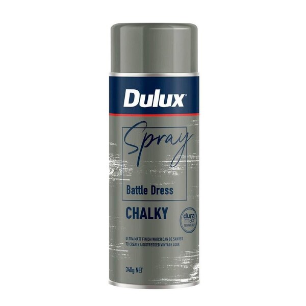 Dulux Spray Paint Chalky 340g Battle Dress - Fast Drying - Self-Priming