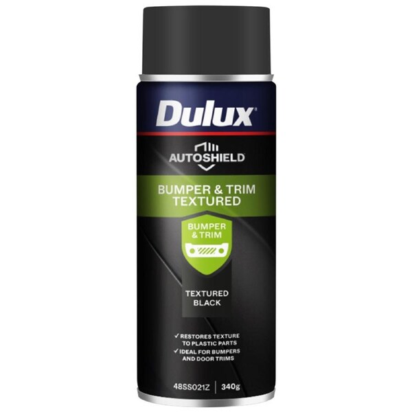 Dulux Autoshield Spray Paint 340g Textured Black Bumper - 0.34L - Excellent Adhesion