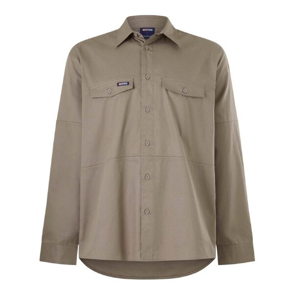Citeco Long Sleeve Shirt XL - Khaki - UPF 50+ Sun Protection - Breathable Cotton