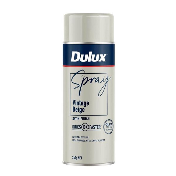 Dulux Spray Paint 340g Satin Vintage Beige - Fast Drying - Self-Priming