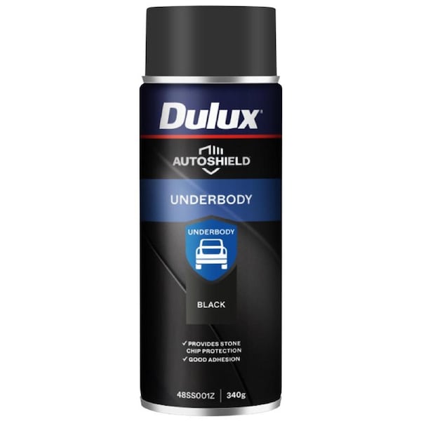 Dulux Autoshield Spray Paint 340g Black Underbody Coat - Stone Chip Protection
