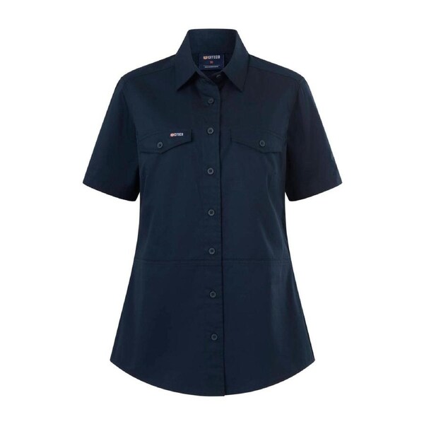 Citeco Size 10 Womens Short Sleeve Shirt - Navy - Lightweight Cotton - UPF 50+