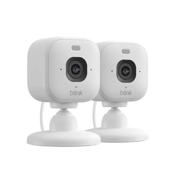 Blink Mini 2K Security Camera 2 Pack - 51mm x 51mm - White - Two-Way Audio