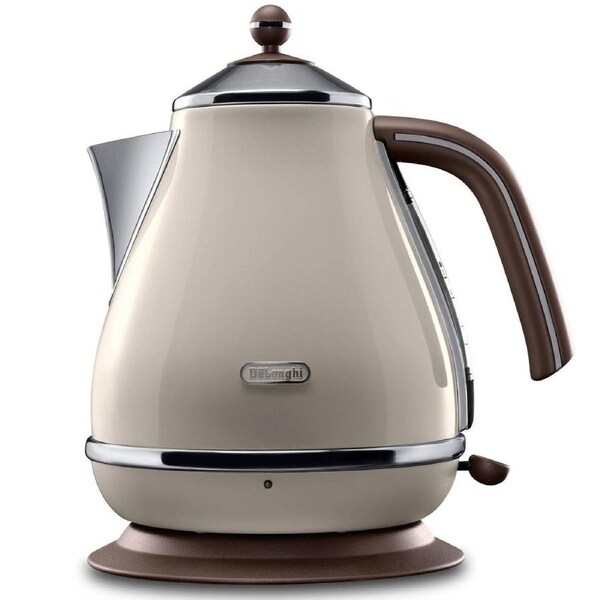 De Longhi Icona Vintage Kettle 1.7L Beige - Stainless Steel - Cordless