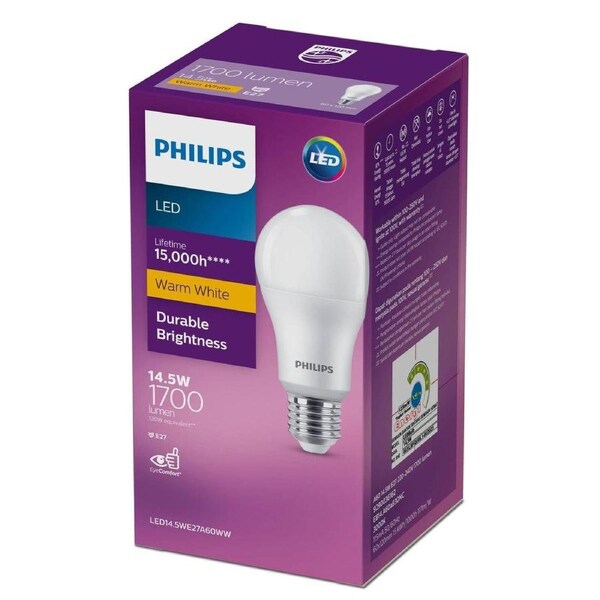 Philips A60 E27 LED Globe 1700lm 14.5W Warm White - Energy Efficient Lighting