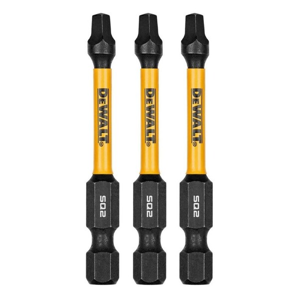 Dewalt Flextorq Screwdriver Bit 57mm SQ2 - 3 Pack - Impact Resistant