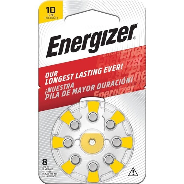 Energizer Hearing Aid Batteries AZ10 - 8 Pack - Long-Lasting Power - 4 Year Shelf Life