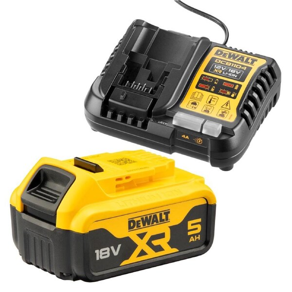 DeWALT 18V 5.0Ah Battery and Charger Starter Kit - Multi-Voltage - Lightweight
