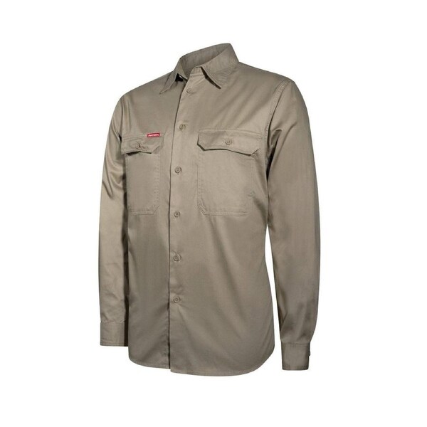 Hard Yakka Khaki Core Lightweight Vented Long Sleeve Shirt Size S - 100% Cotton - Breathable - Durable
