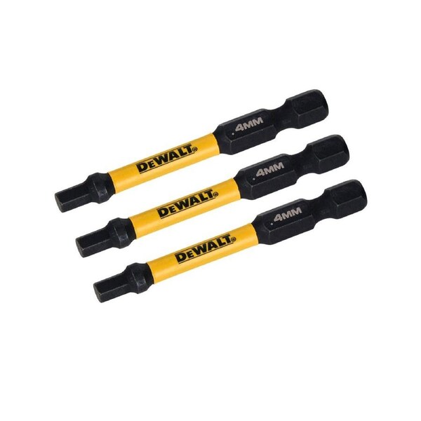 Dewalt Flextorq Screwdriver Bit 3 Pack - 57mm Hex4 - Impact Absorption