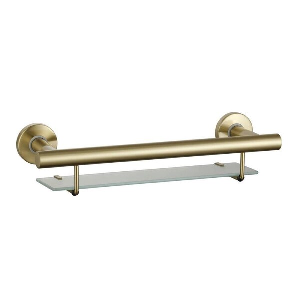Evekare 490mm Brushed Brass Bath Shelf with Grab Rail - Durable - Safety Support