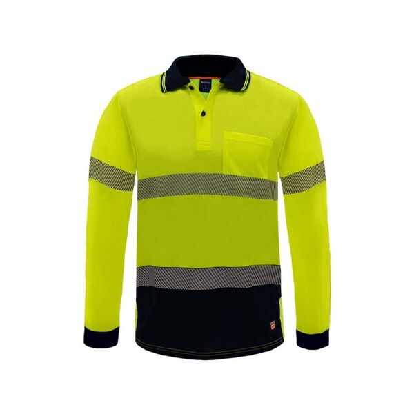 Citeco Yellow Hi Vis Long Sleeve Polo L - Reflective Tape - Breathable
