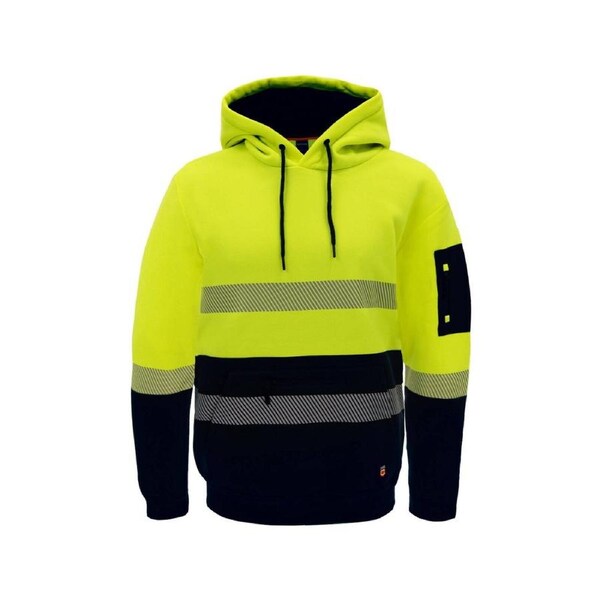 Citeco Yellow Hi Vis Taped Hoodie Large - UPF 50+ - Reflective Tape - Soft Fleece