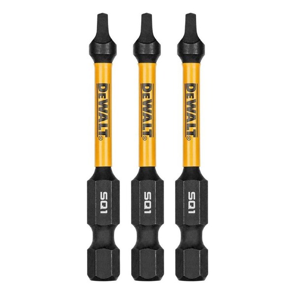 Dewalt Flextorq Screwdriver Bit - 57mm SQ1 - 3 Pack - Impact Absorption
