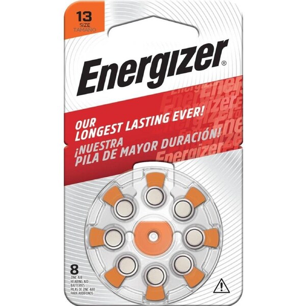 Energizer Hearing Aid Batteries AZ13 - 8 Pack - Size 13 - Long-Lasting Power