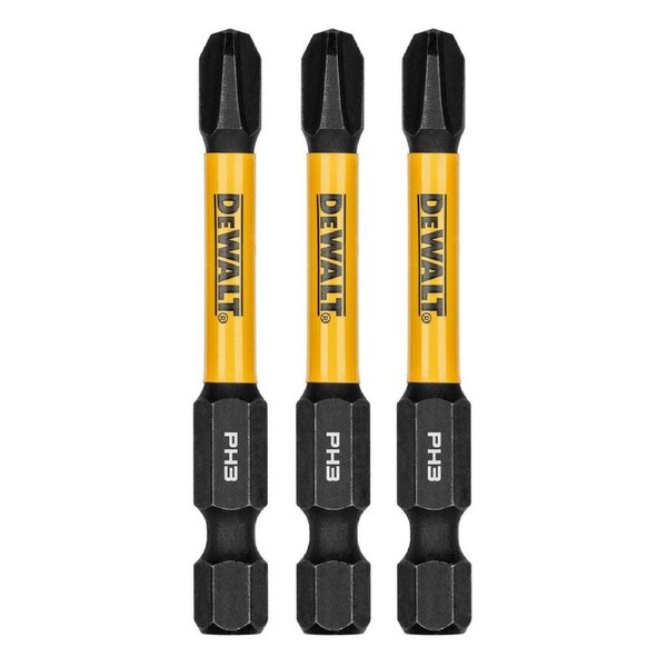 Dewalt Flextorq Screwdriver Bit 57mm PH3 - 3 Pack - Impact Resistant