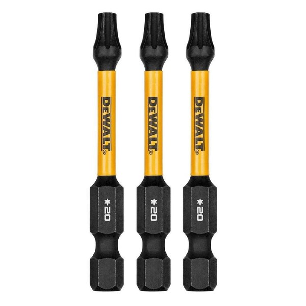 Dewalt Flextorq Screwdriver Bit - TX20 - 57mm - 3 Pack - Impact Resistant