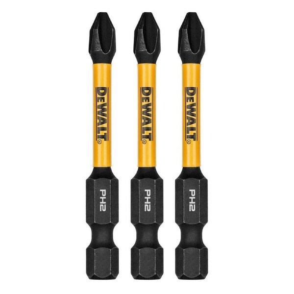 Dewalt Flextorq Screwdriver Bit 3 Pack - 57mm PH2 - Impact Resistant