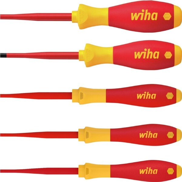 Wiha 5 Piece Insulated VDE Screwdriver Set Slotted Phillips Red/Yellow