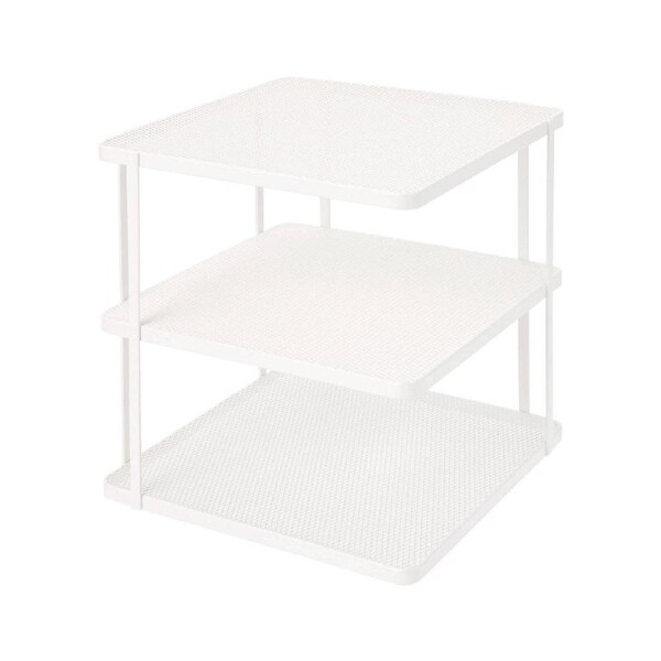 Ezystorage 3 Tier Corner Shelf - 250mm - White - Space-efficient Storage