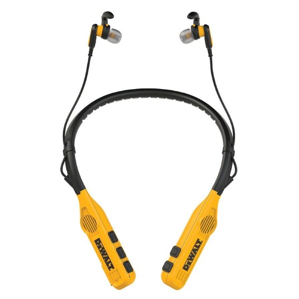 Dewalt 2 in 1 Neckband Headphones Open Ear Speakers - 60+ Hours Battery Life - IP56 Water Resistant