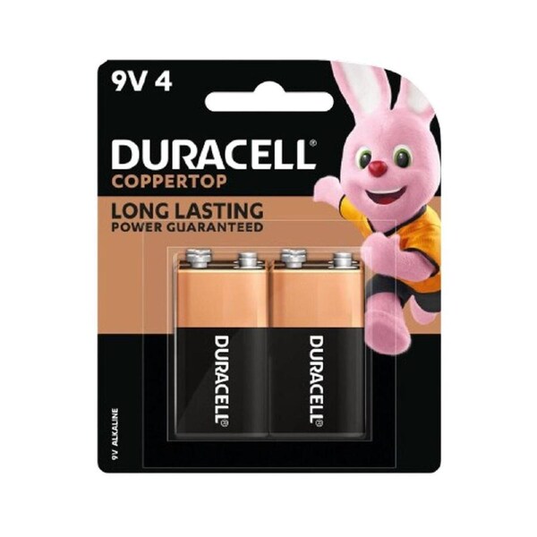 Duracell Coppertop 9V Batteries 4 Pack - Long-lasting Power - 5-Year Shelf Life