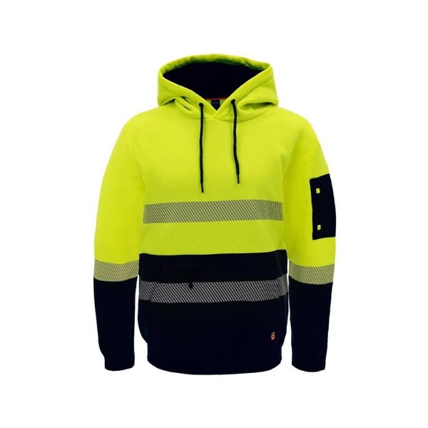 Citeco Yellow Hi Vis Taped Hoodie 2XL - Soft Fleece - Reflective Tape - UPF 50+