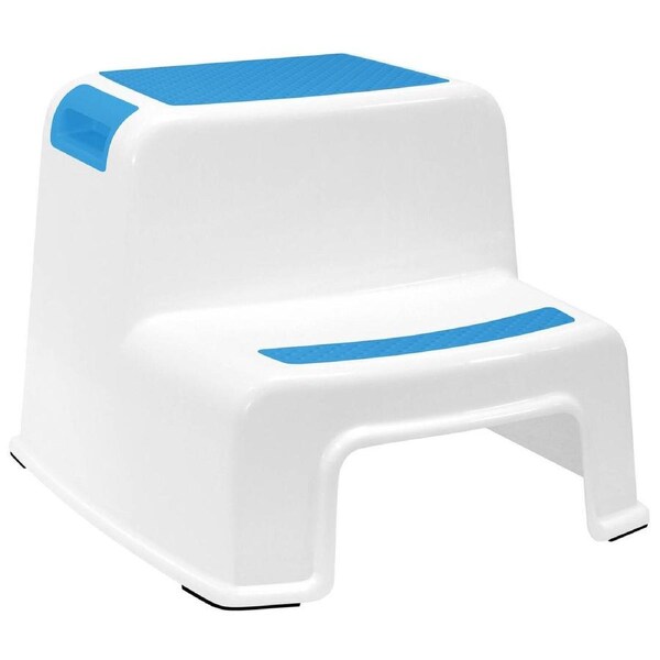 All Set 2 Step Stool 100kg 400mm x 700mm Blue - Lightweight & Non-Slip