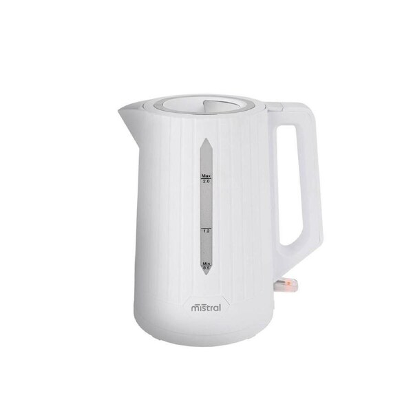 Mistral 2L Cordless Kettle - White - 360o Base - Easy-View Window - 1.2kg
