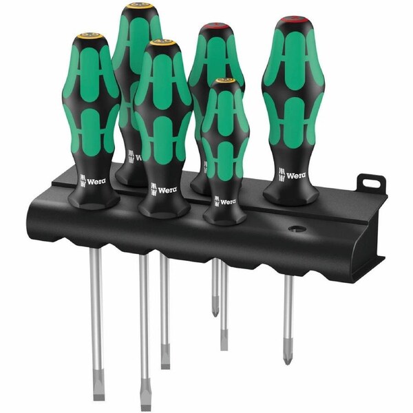 Wera 6 Piece 334 6 Screwdriver Set - Ergonomic Handles - 285mm x 210mm