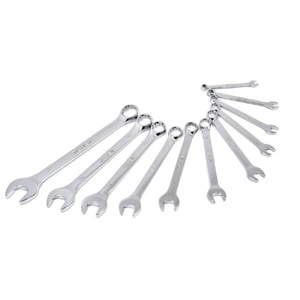 Trojan 11 Piece Metric Combination Spanner Set - 6mm to 22mm - Chrome Vanadium