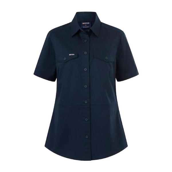 Citeco Size 8 Womens Short Sleeve Shirt - Navy - Lightweight Cotton - UPF 50+