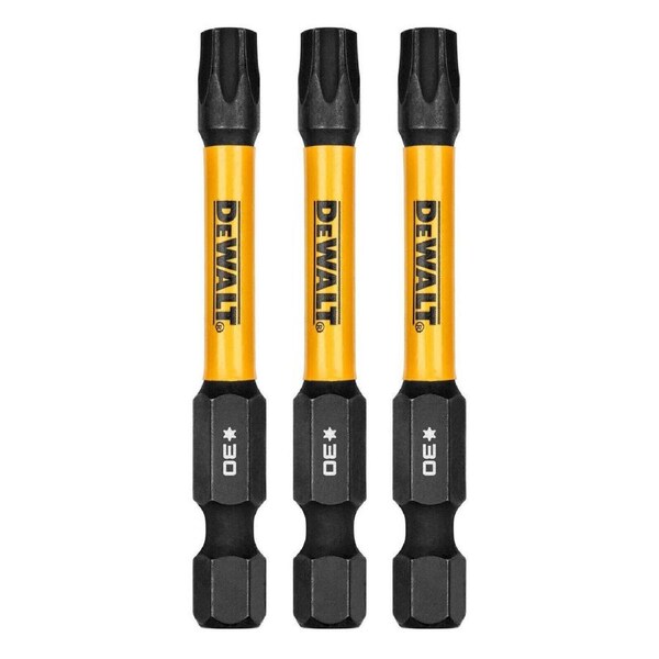 Dewalt Flextorq Screwdriver Bit - TX30 - 57mm - 3 Pack - Durable High Carbon Steel