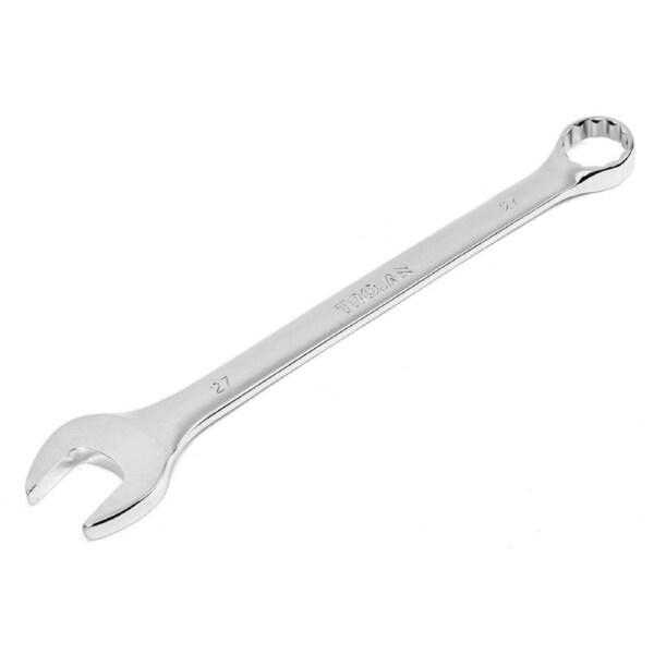 Trojan 27mm Combination Spanner - Polished Chrome Vanadium - High Torque - Lifetime Warranty