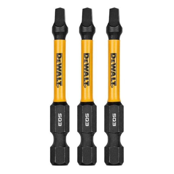 Dewalt Flextorq Screwdriver Bit 3 Pack - 57mm SQ3 - Impact Resistant