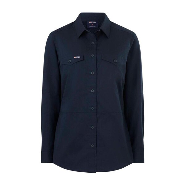 Citeco Size 16 Long Sleeve Shirt - Navy - Lightweight Cotton - UPF 50+