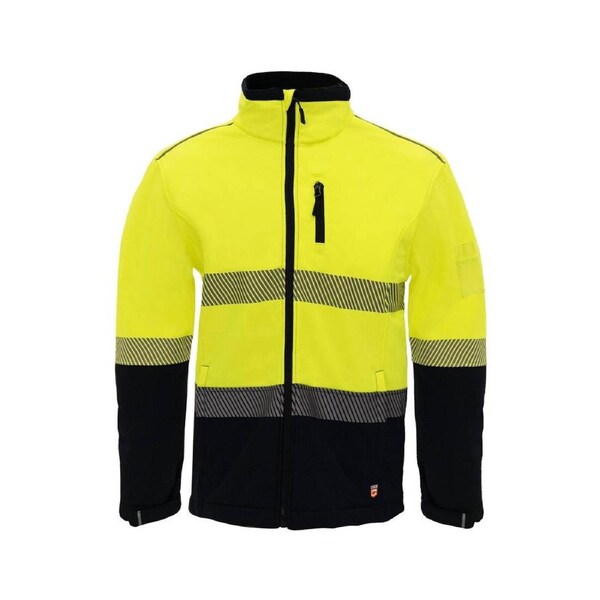 Citeco Yellow Hi Vis Soft Shell Jacket - Large - UPF 50+ - Fleece Lined