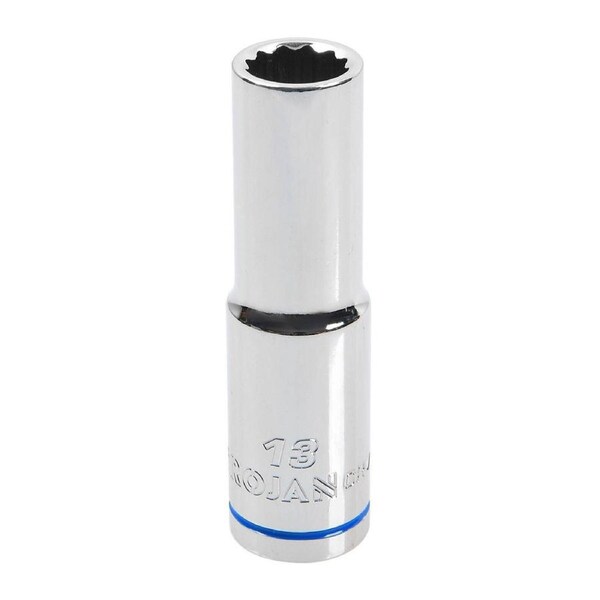 Trojan 13mm Deep Socket 1/2" Drive - Chrome Vanadium - Durable - 12-Point