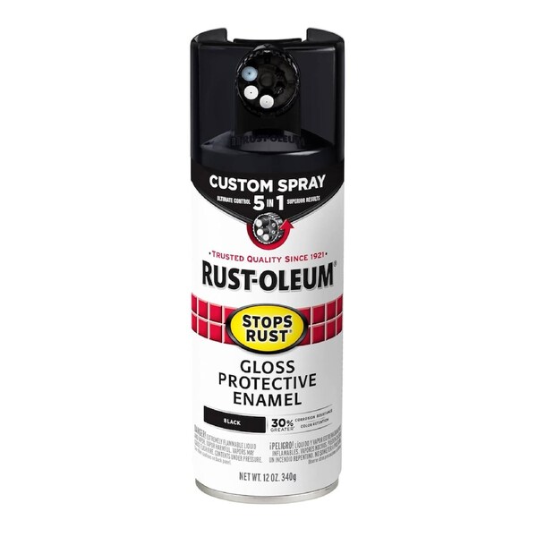 Rust-Oleum Custom Spray 5 in 1 Gloss Black 340g Aerosol